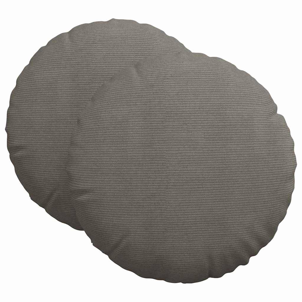 vidaXL Sitzkissen 2 pcs Hellgrau Ø 80 cm Cordstoff