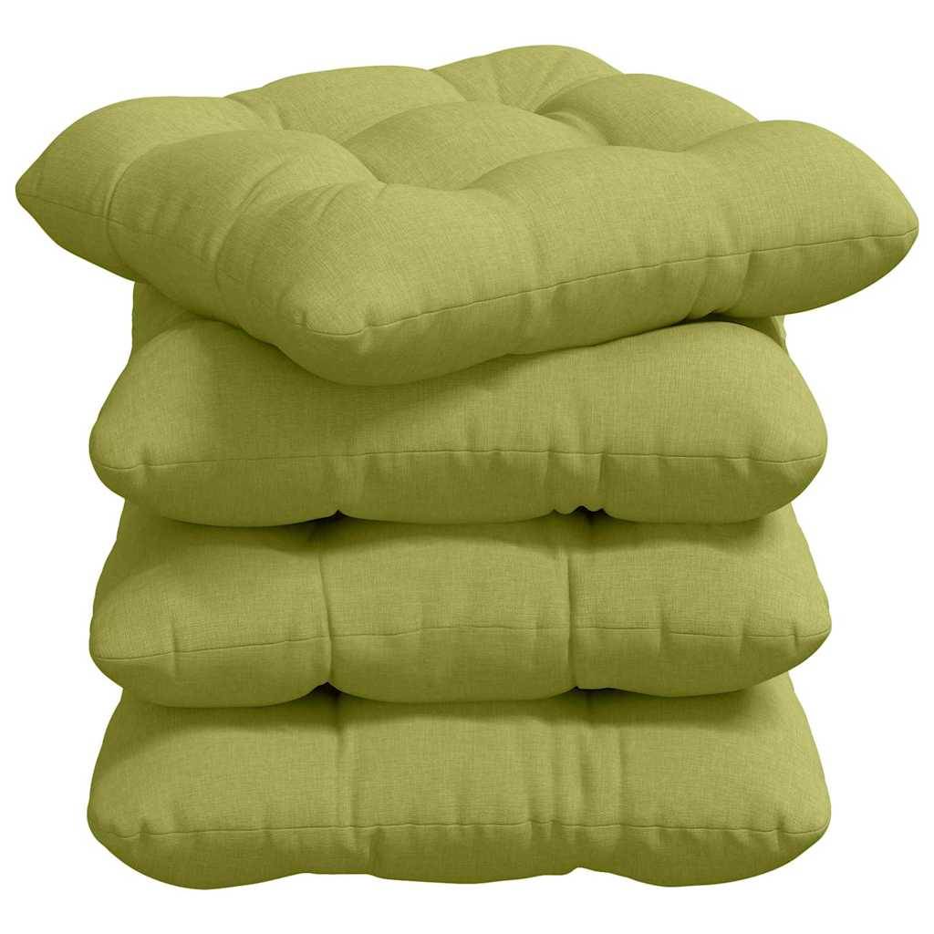 vidaXL Sitzkissen 4 pcs Hellgrün 45 x 45 x 12 cm Stoff