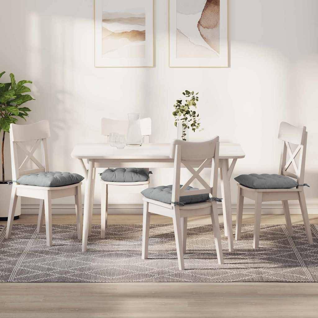 vidaXL Sitzkissen 4 pcs Hellgrau 40 x 40 x 6 cm Stoff