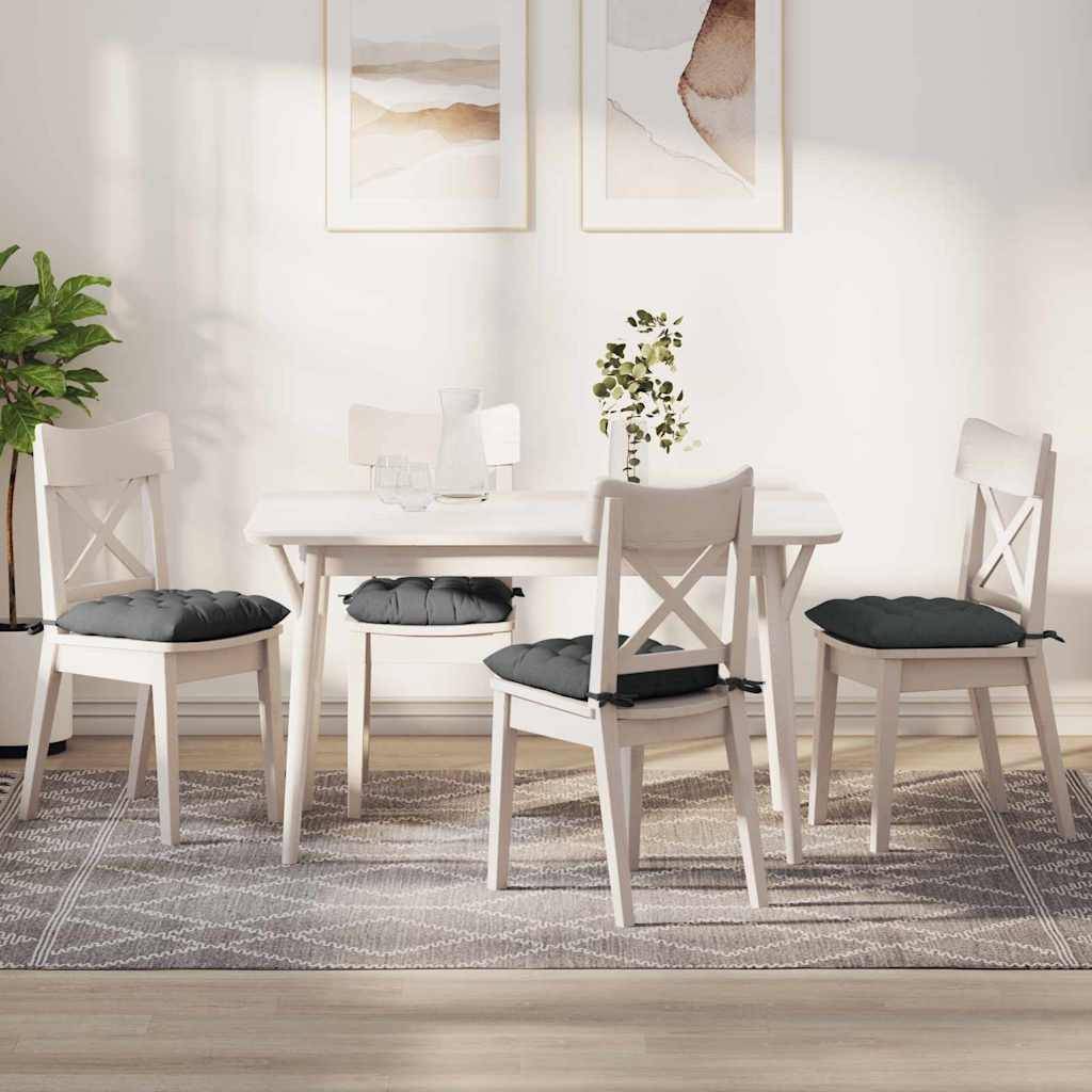 vidaXL Sitzkissen 4 pcs Dunkelgrau 40 x 40 x 6 cm Stoff