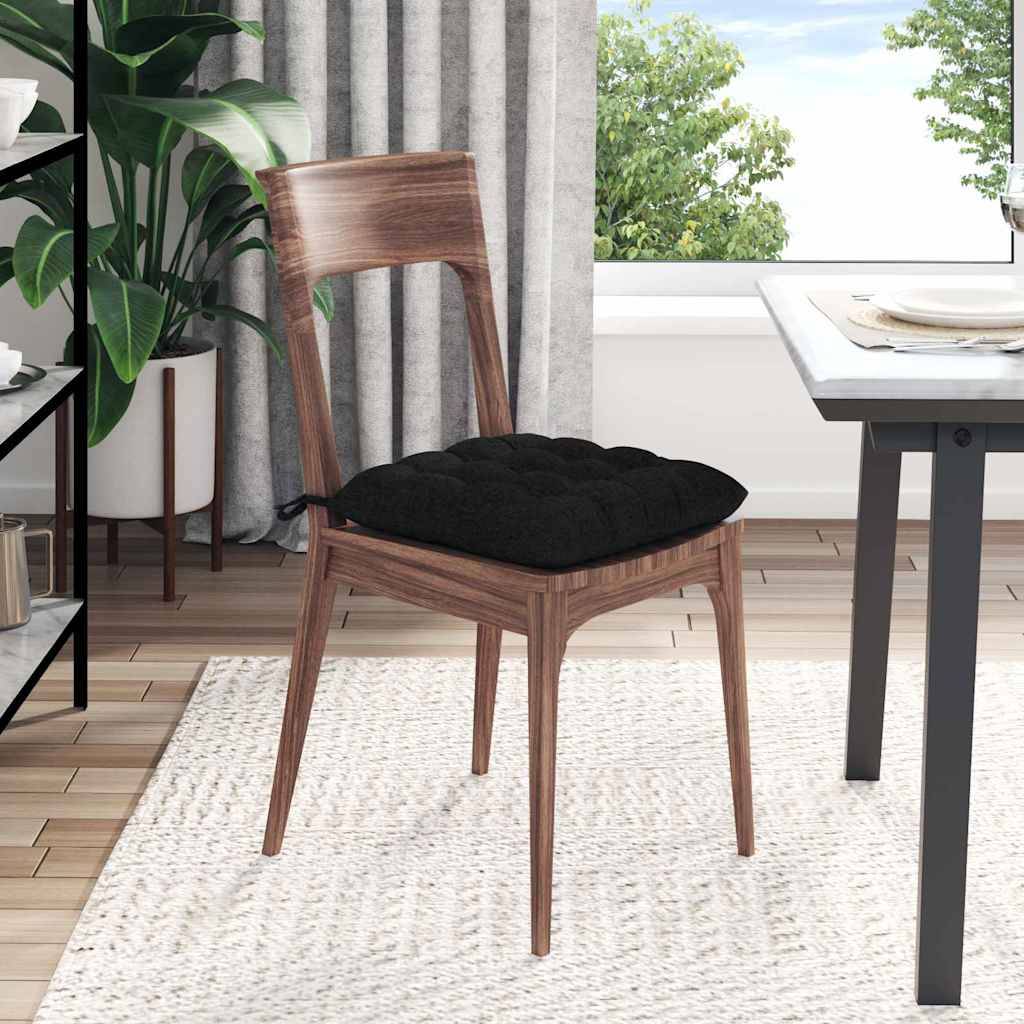 vidaXL Sitzkissen 4 pcs Schwarz 40 x 40 x 6 cm Stoff