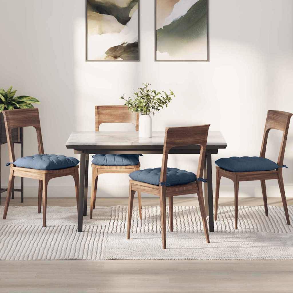 vidaXL Sitzkissen 4 pcs Blau 40 x 40 x 6 cm Cordstoff