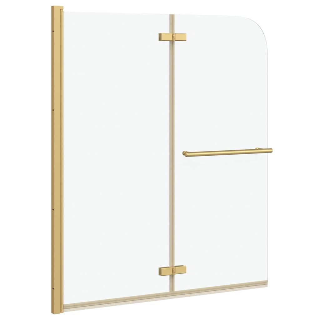 vidaXL Duschabtrennung Transparent und Gold 120 x 140 cm