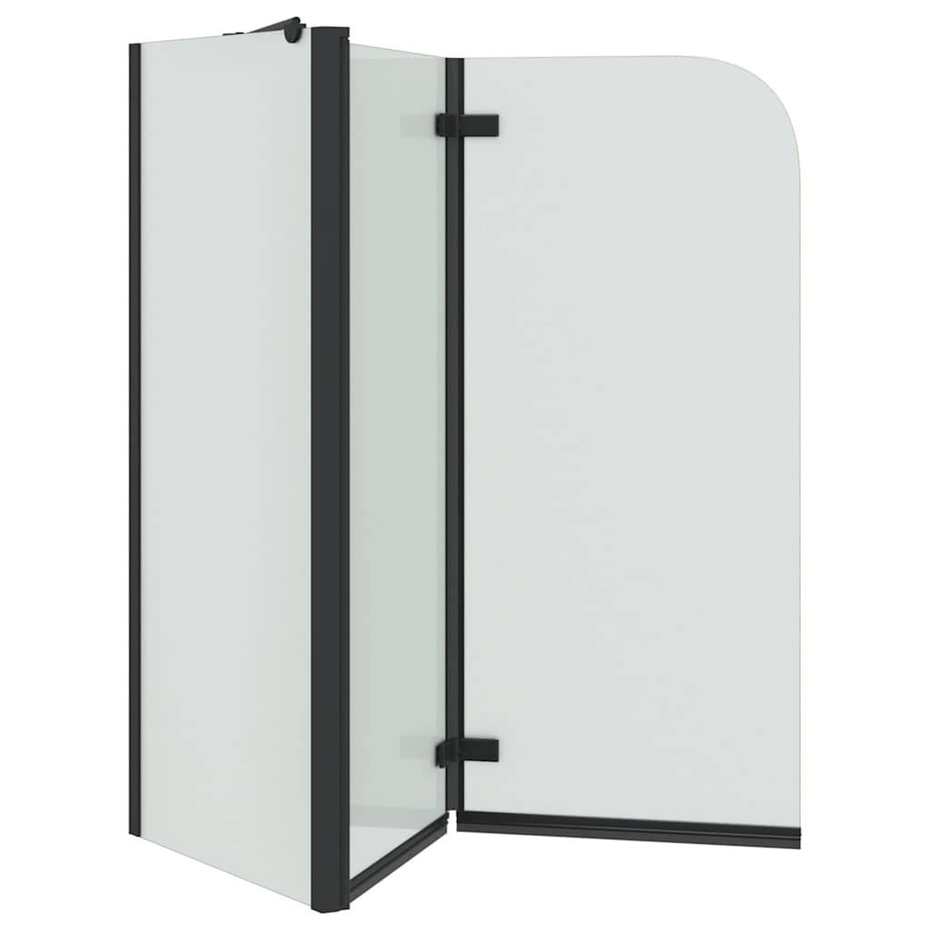vidaXL Bad-Duschschirm Schwarz 120 x 68 x 130 cm