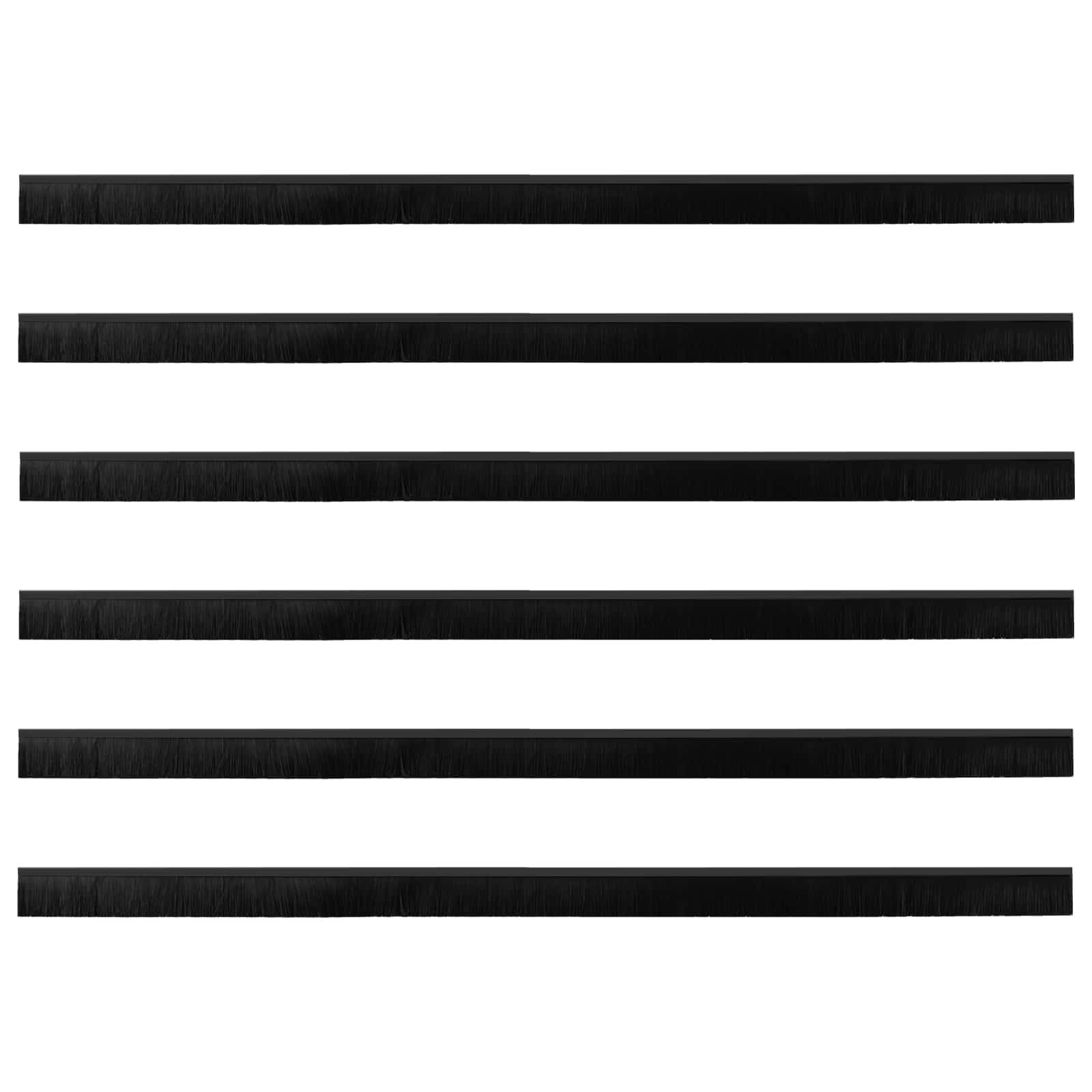 Sechs horizontale schwarze Linien auf weißem Hintergrund, gleichmäßig verteilt und parallel zueinander, ähnlich einem modernen minimalistischen Kunstdesign.