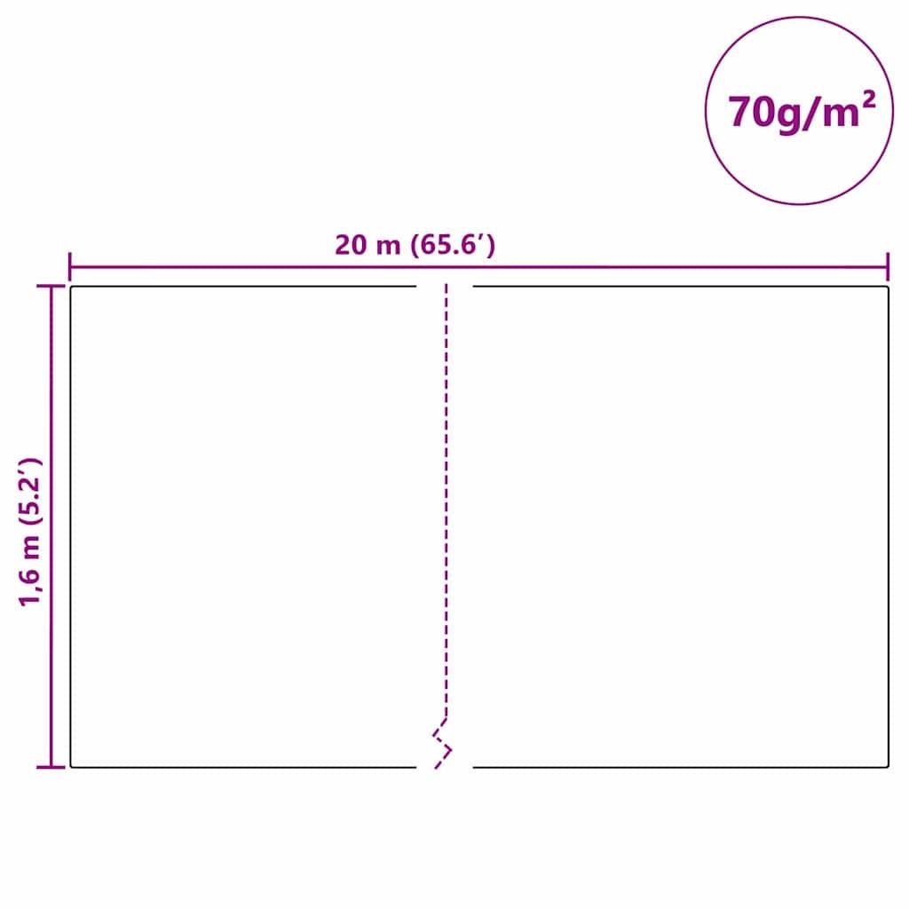 vidaXL Winterschutz fur Pflanzen Weiß 20 x 1,6 m Vliesstoff