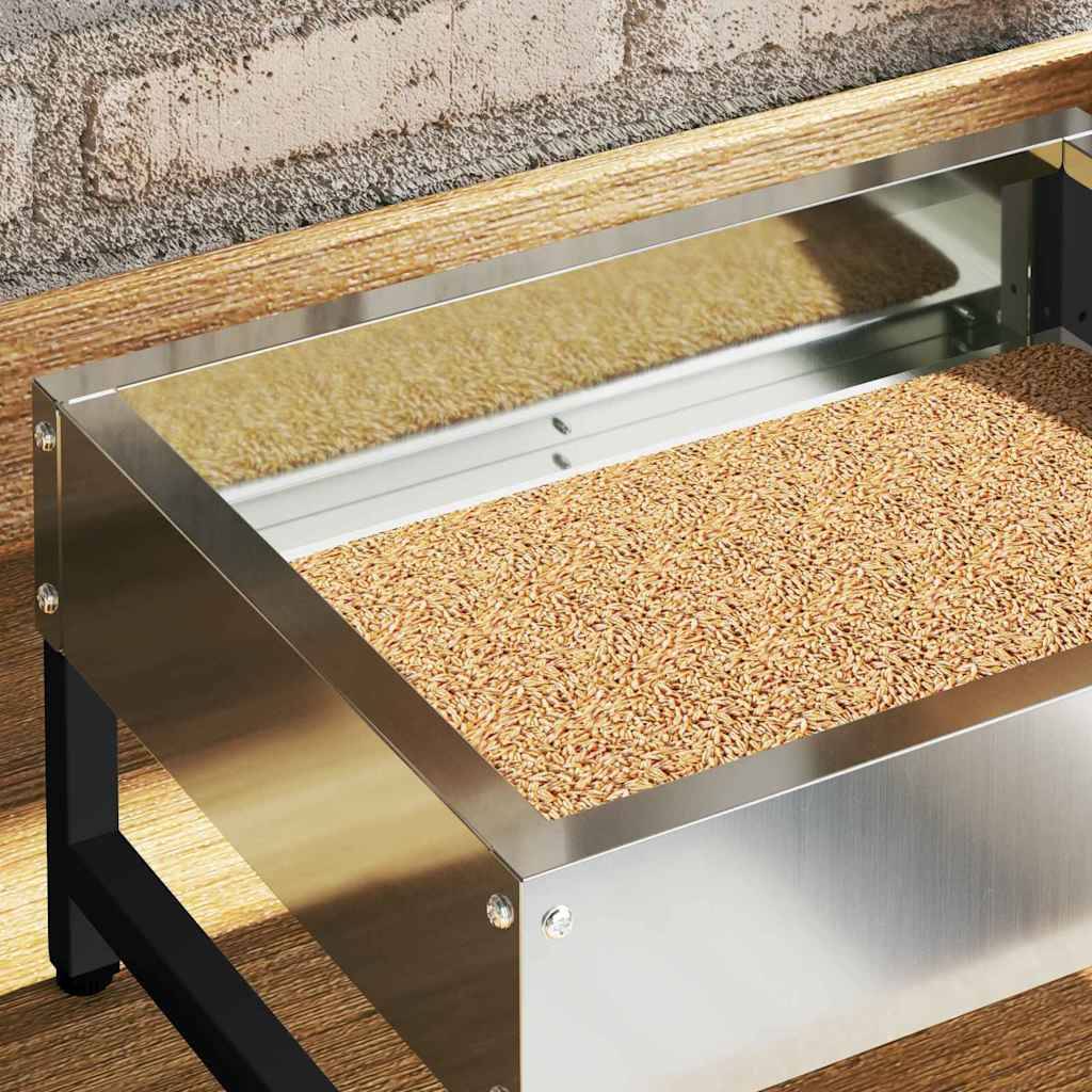 vidaXL Vogel-Feeder Silber 34 x 26 x 16 cm Verzinkter Stahl