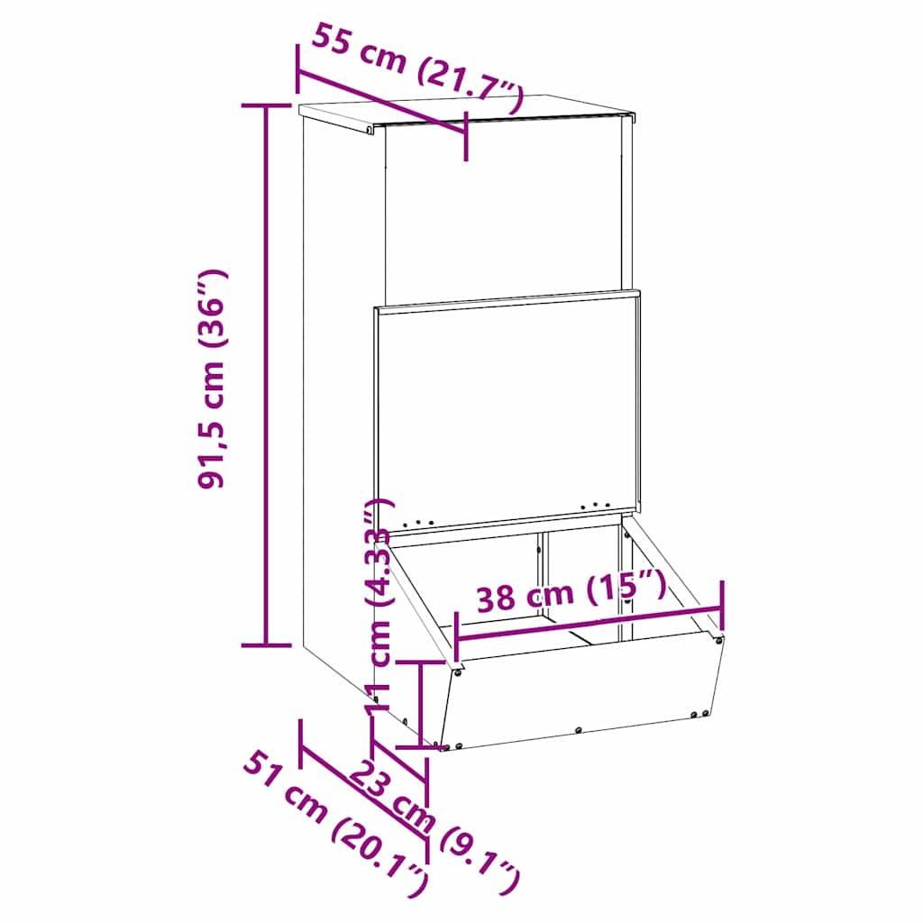 vidaXL Schweinfutterspender Olive Grün 55 x 38 x 76 cm