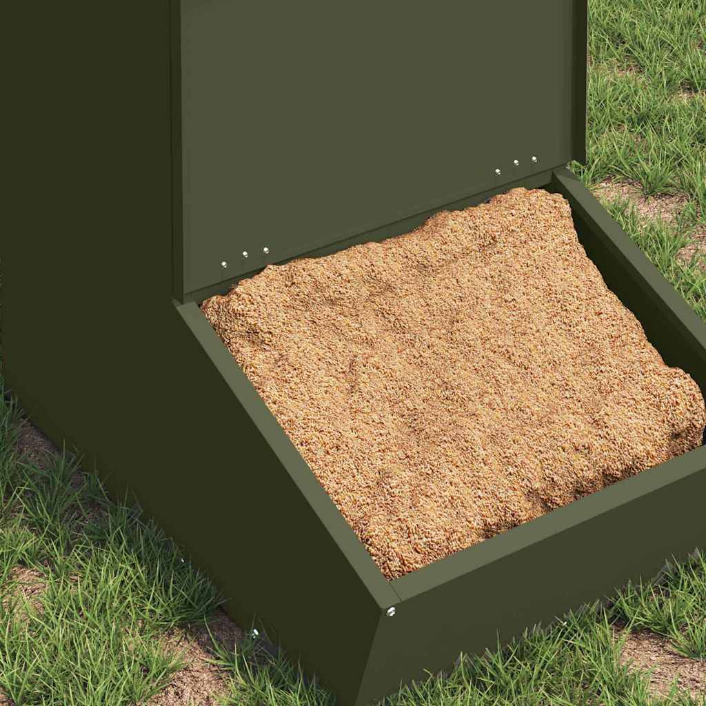vidaXL Schweinfutterspender Olive Grün 55 x 38 x 76 cm