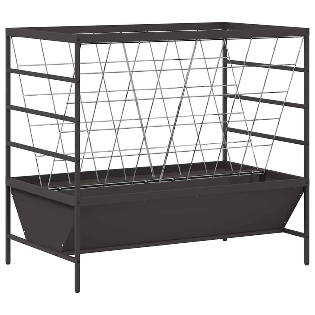 vidaXL Viehfutterspender Schwarz 100 x 60 x 90 cm Kaltgewalzter Stahl