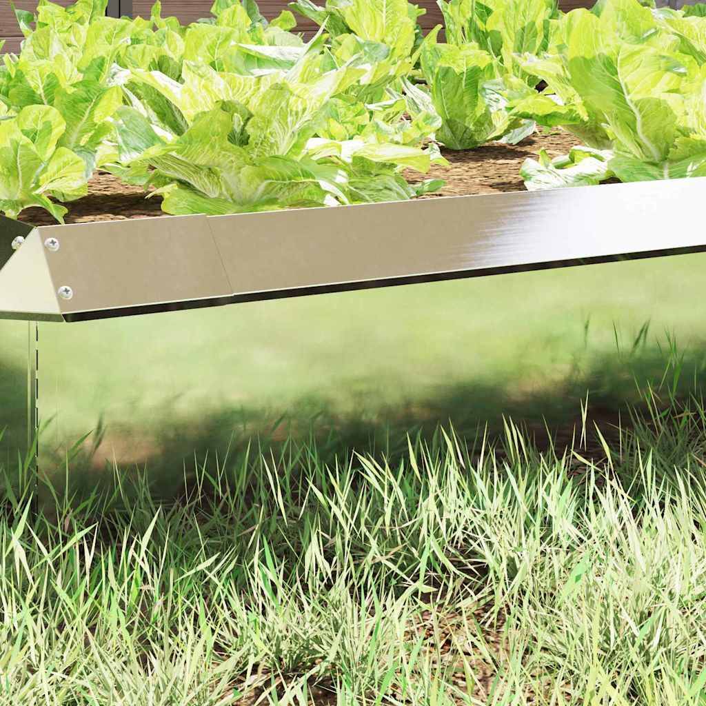 vidaXL Schneckenzaun Silber 50 x 3,5 x 25 cm Edelstahl