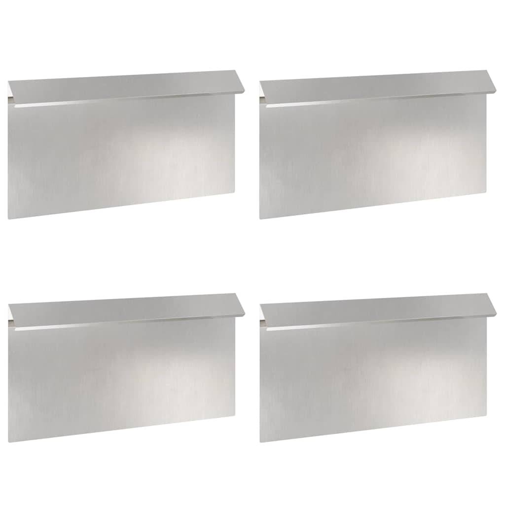 vidaXL Schneckenzaun 4 pcs Silber 50 x 3,5 x 25 cm Edelstahl