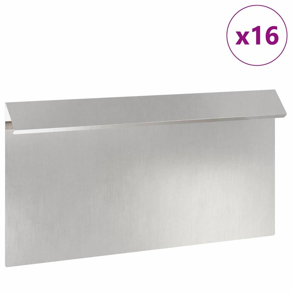 vidaXL Schneckenzaun 16 pcs Silber 50 x 3,5 x 25 cm Edelstahl