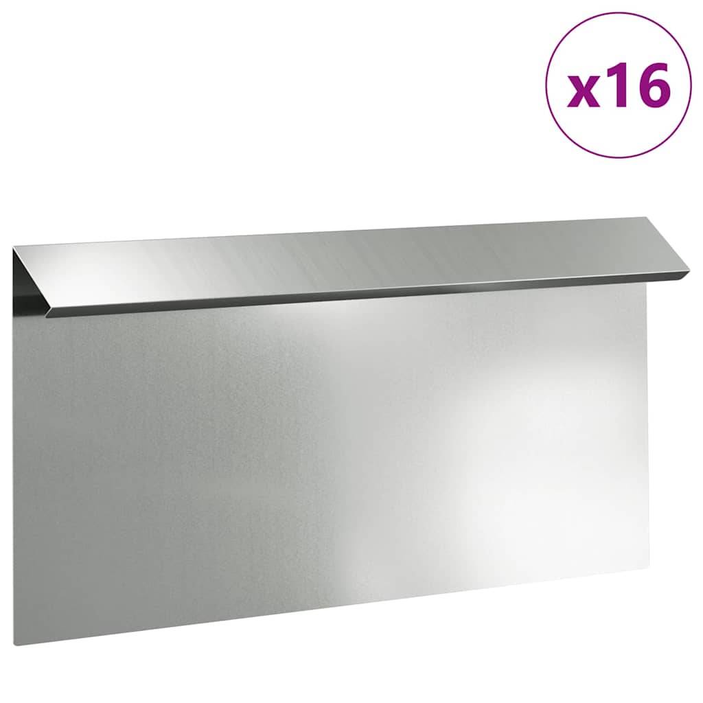 vidaXL Schneckenzaun 16 pcs Silber 50 x 3,5 x 25 cm Verzinkter Stahl