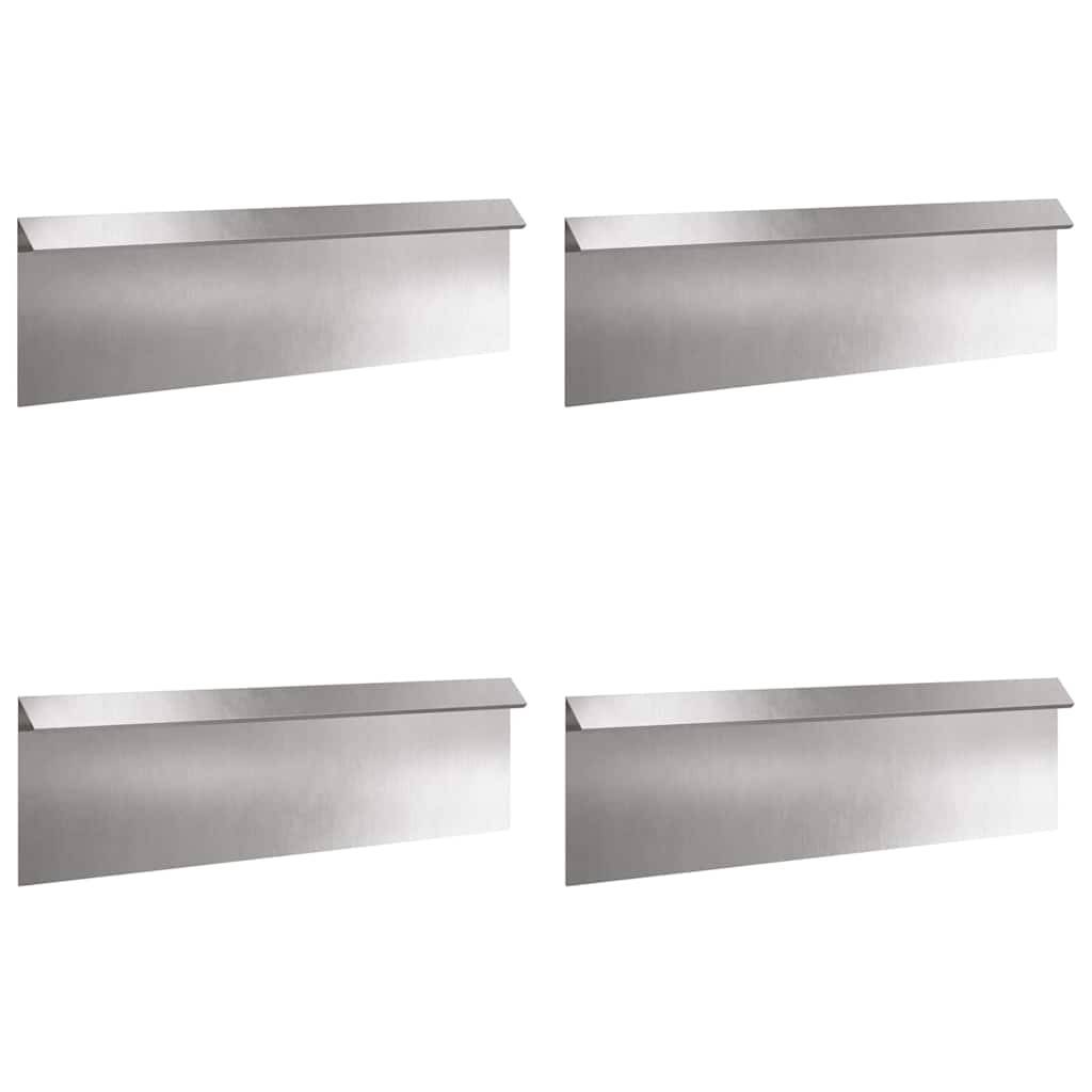 vidaXL Schneckenzaun 4 pcs Silber 100 x 3,5 x 25 cm Edelstahl