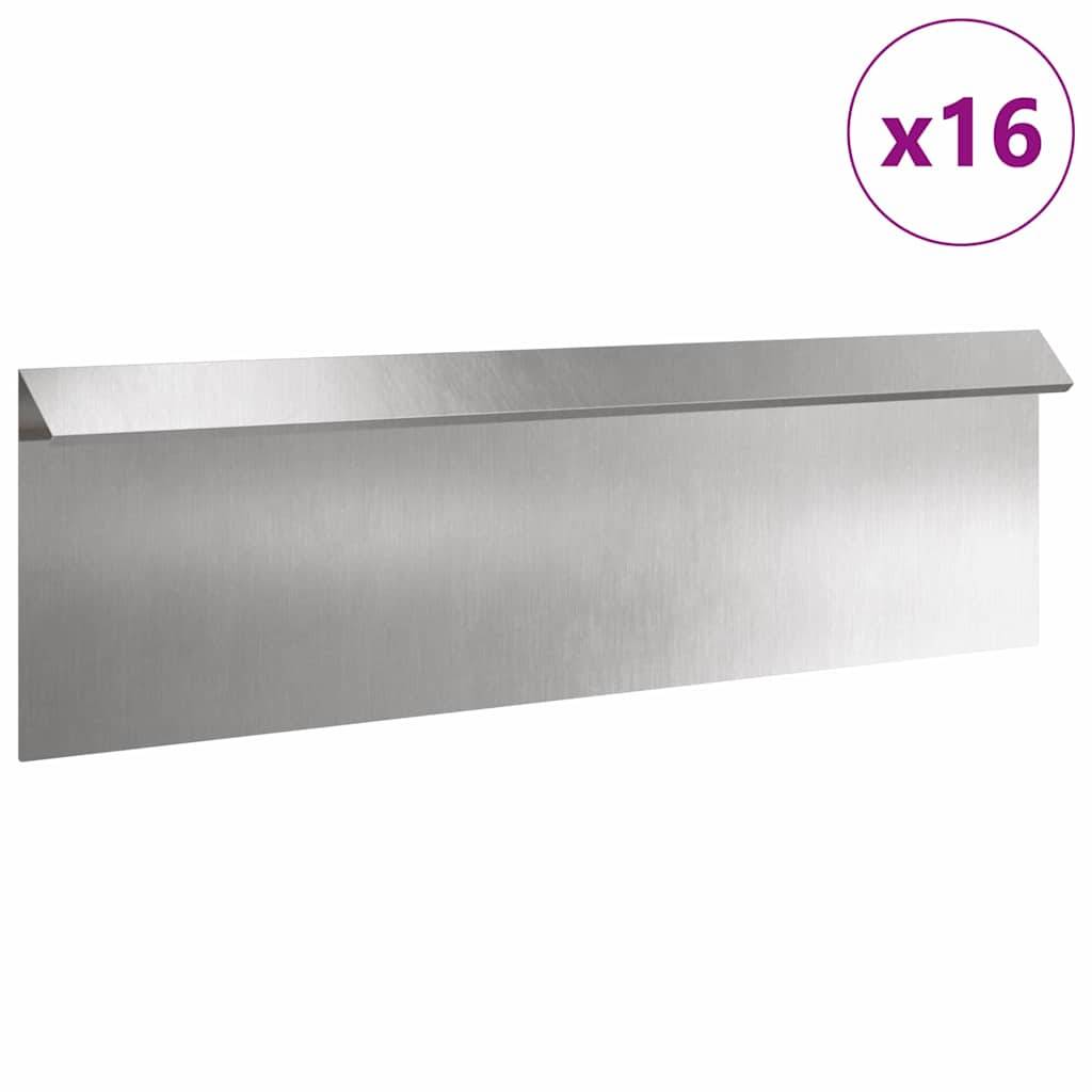 vidaXL Schneckenzaun 16 pcs Silber 100 x 3,5 x 25 cm Edelstahl