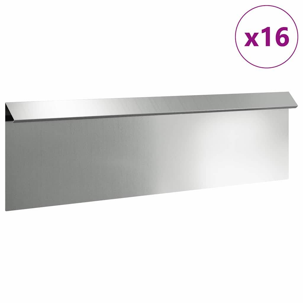 vidaXL Schneckenzaun 16 pcs Silber 100 x 3,5 x 25 cm Verzinkter Stahl