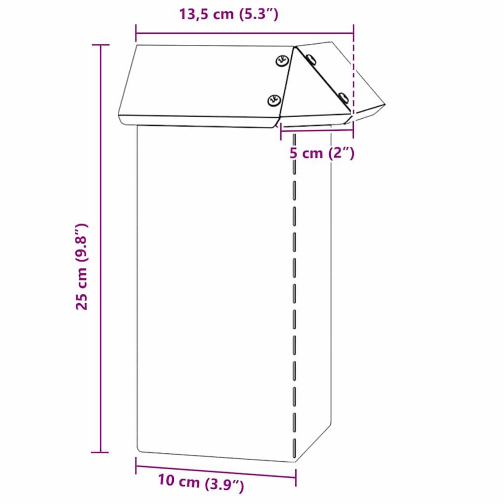 vidaXL Schneckenzaun Rostig 13,5 x 13,5 x 25 cm Wetterfeststahl