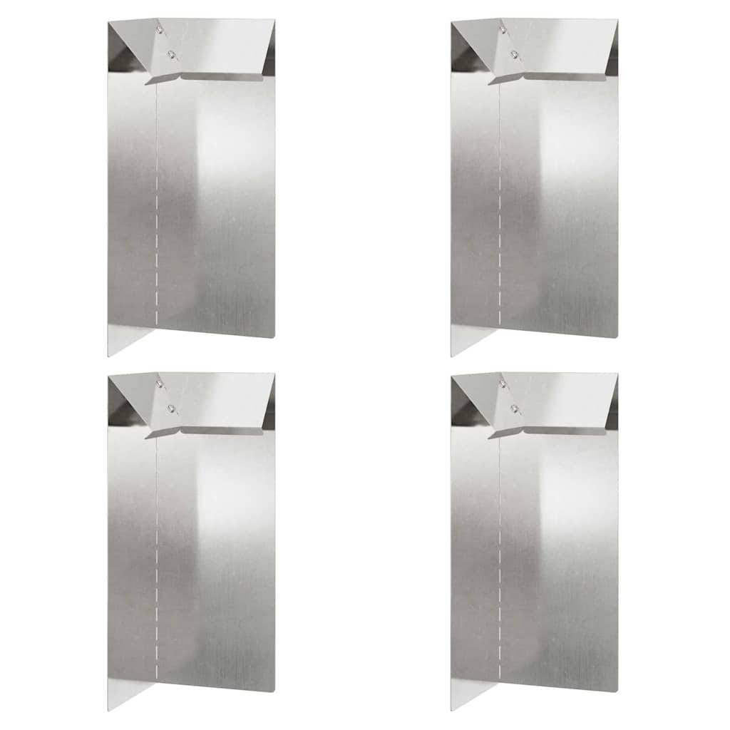 vidaXL Schneckenzaun 4 pcs Silber 10 x 10 x 25 cm Edelstahl