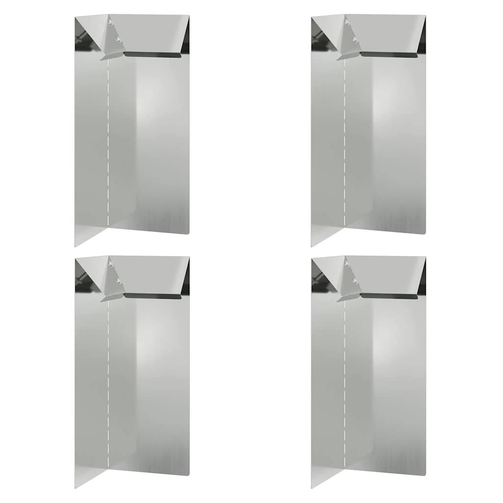 vidaXL Schneckenzaun 4 pcs Silber 10 x 10 x 25 cm Verzinkter Stahl