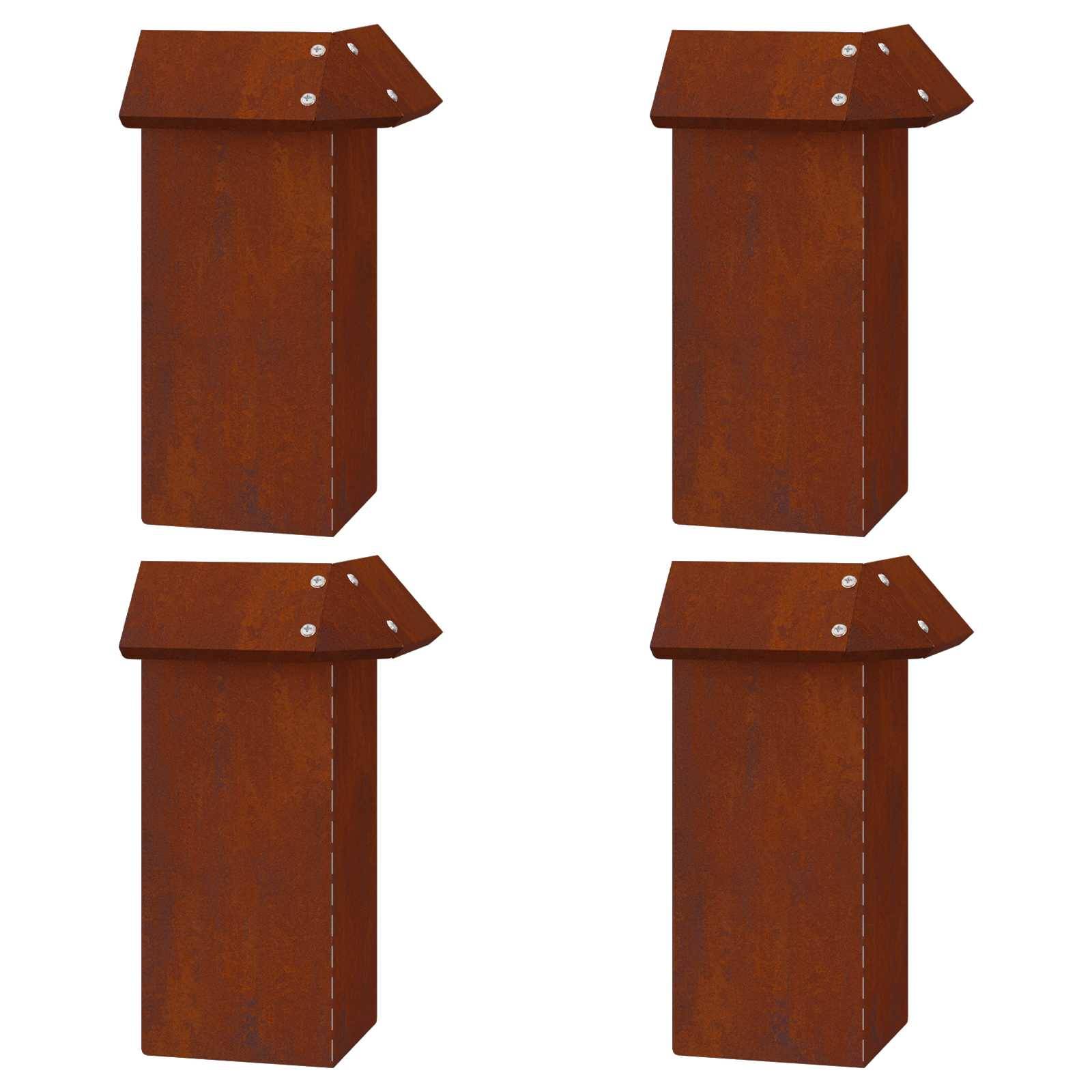 vidaXL Schneckenzauns 8 pcs Rostig Wetterfeststahl