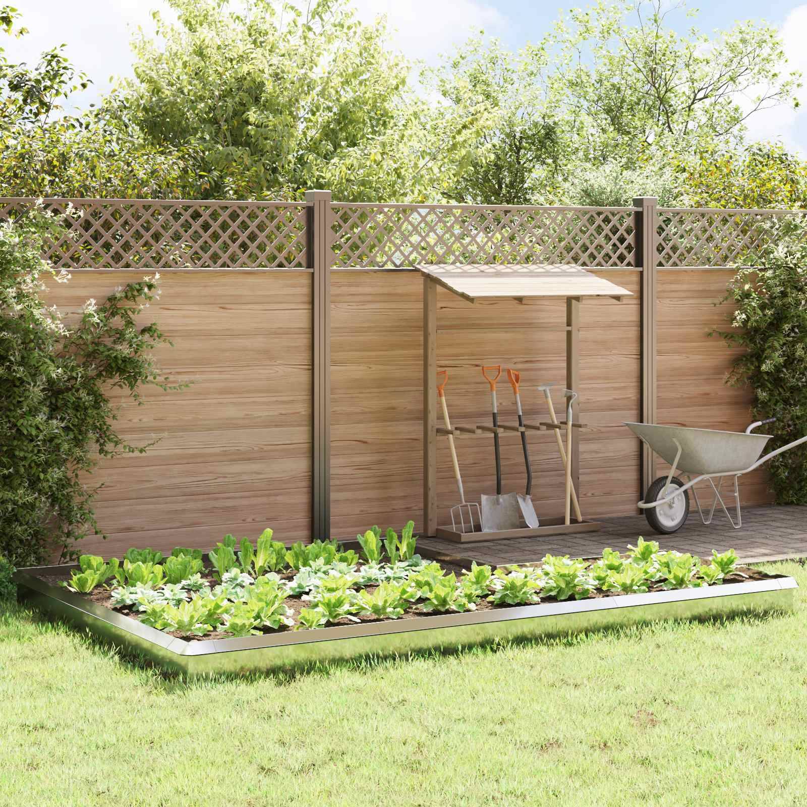 vidaXL Schneckenzauns 16 pcs Silber Verzinkter Stahl