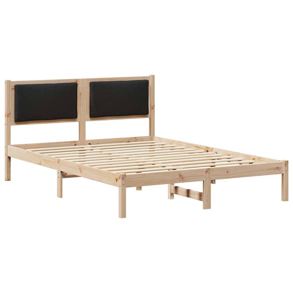 vidaXL Bettrahmen Schwarz 140 x 200 cm Massives Kiefernholz