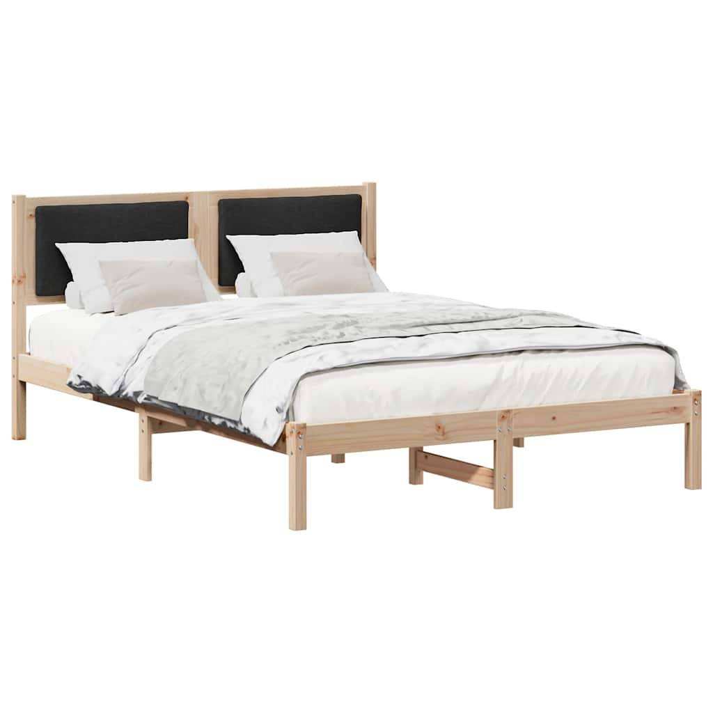vidaXL Bettrahmen Schwarz 140 x 200 cm Massives Kiefernholz