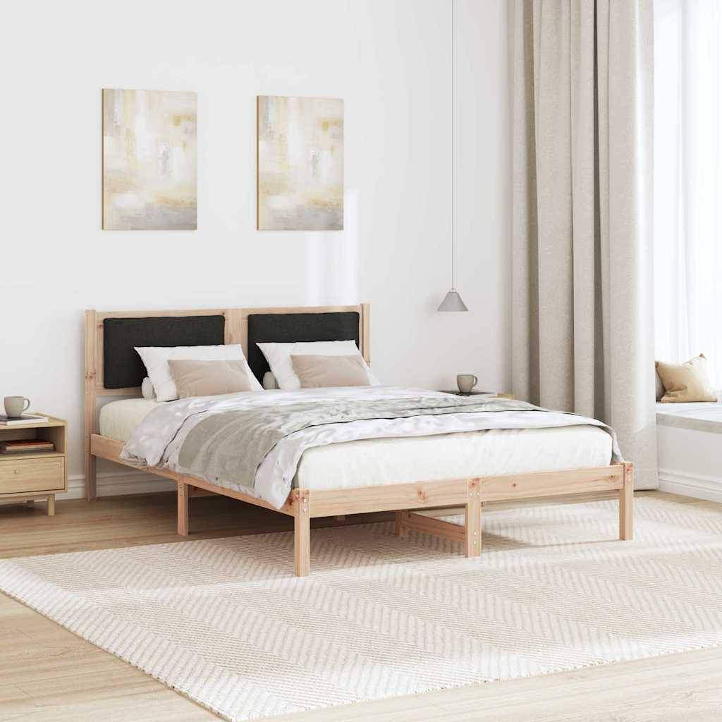 vidaXL Bettrahmen Schwarz 140 x 200 cm Massives Kiefernholz