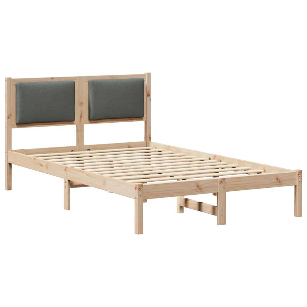 vidaXL Bettrahmen Dunkelgrau 120 x 190 cm Massives Kiefernholz