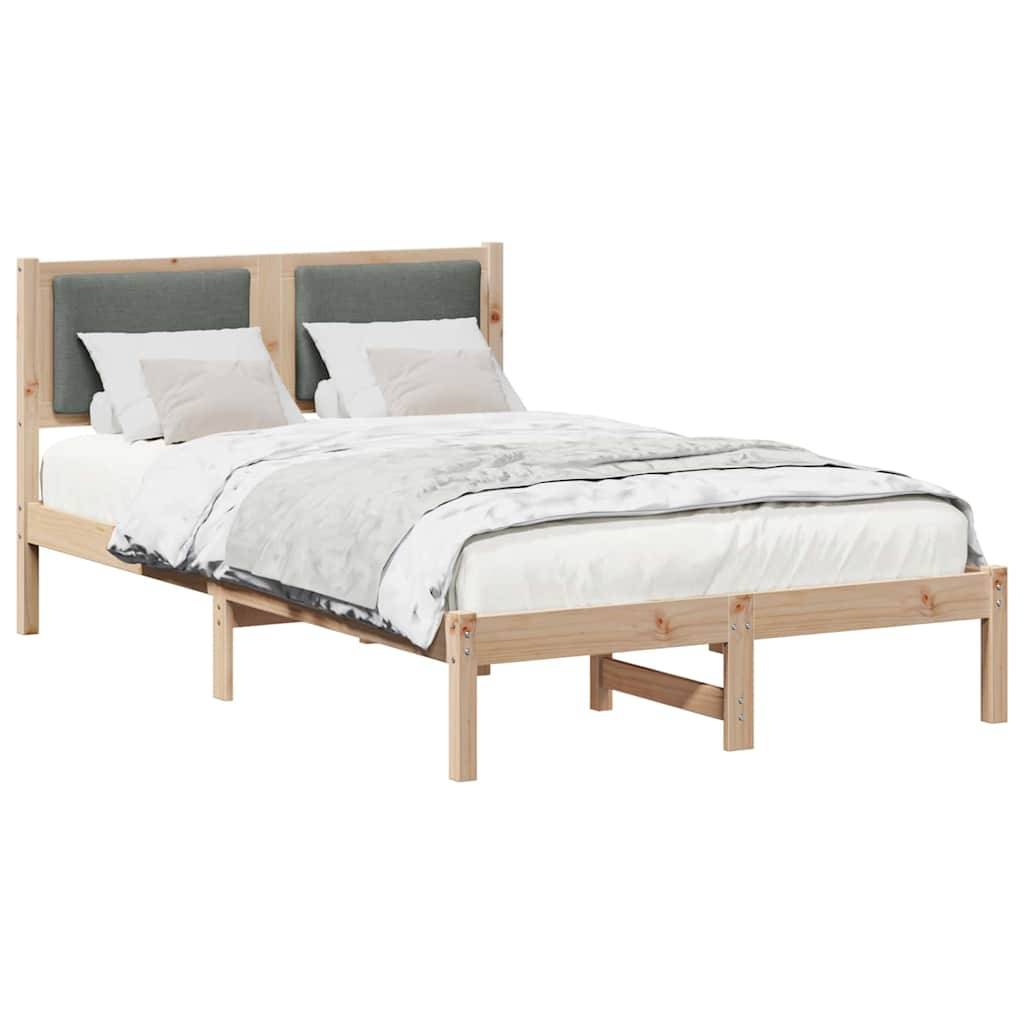 vidaXL Bettrahmen Dunkelgrau 120 x 190 cm Massives Kiefernholz