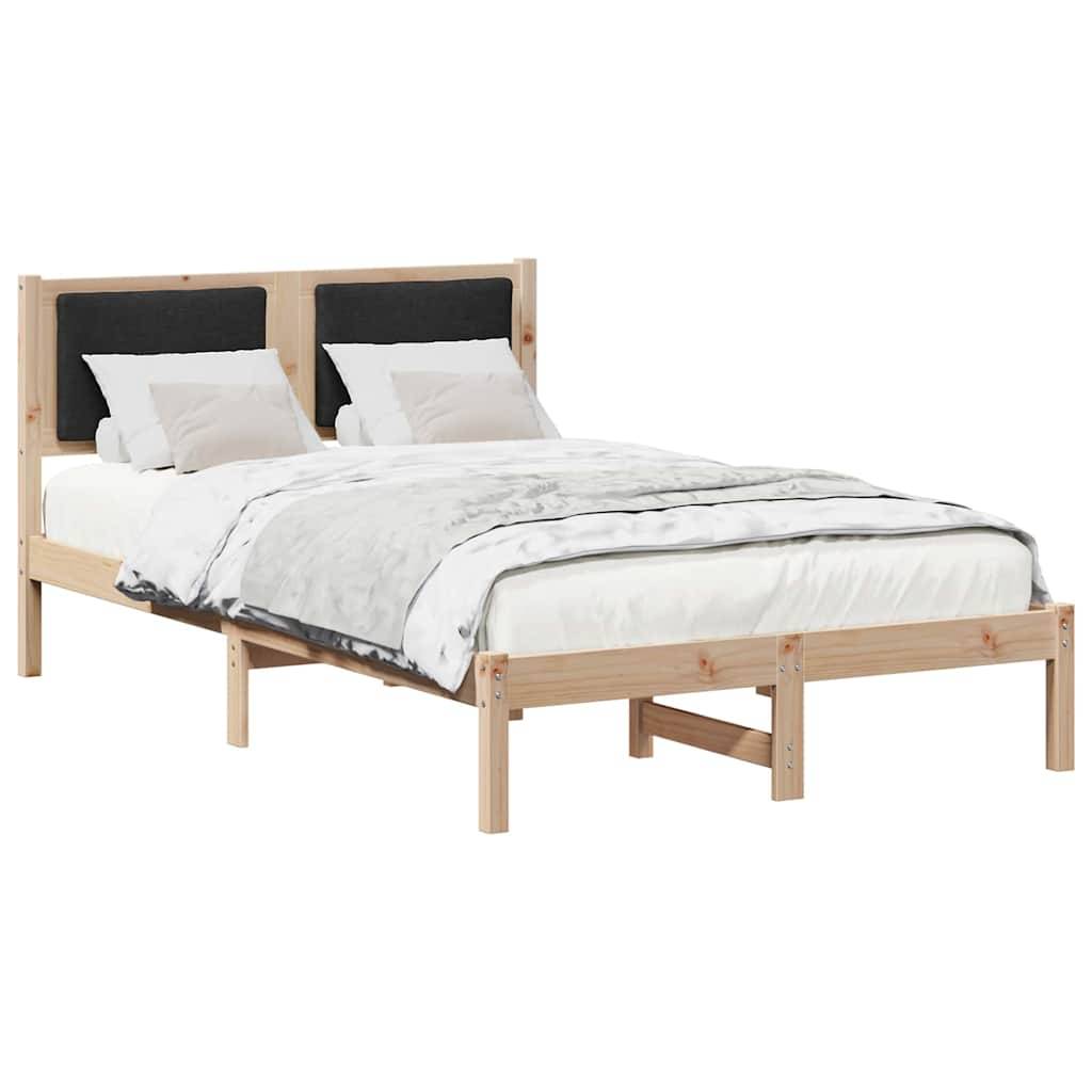vidaXL Bettrahmen Schwarz 120 x 190 cm Massives Kiefernholz