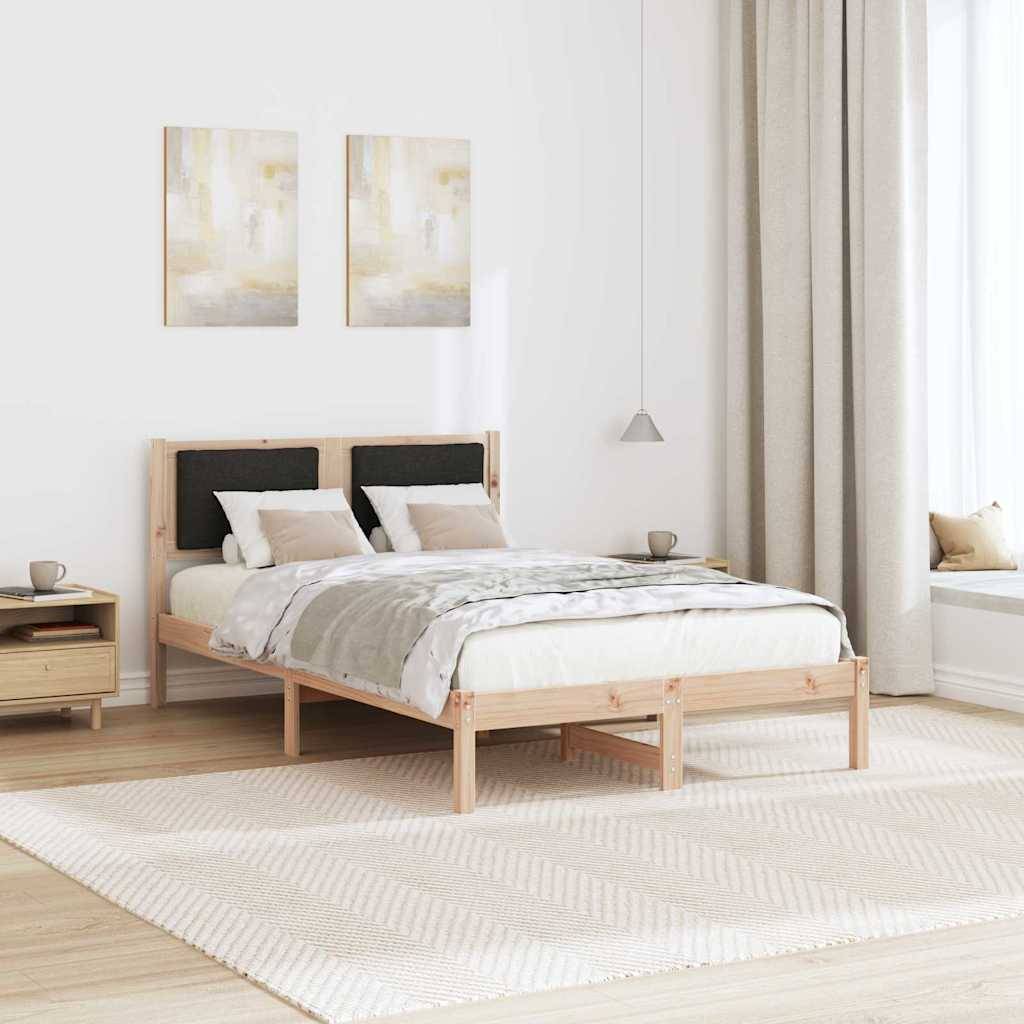 vidaXL Bettrahmen Schwarz 120 x 190 cm Massives Kiefernholz