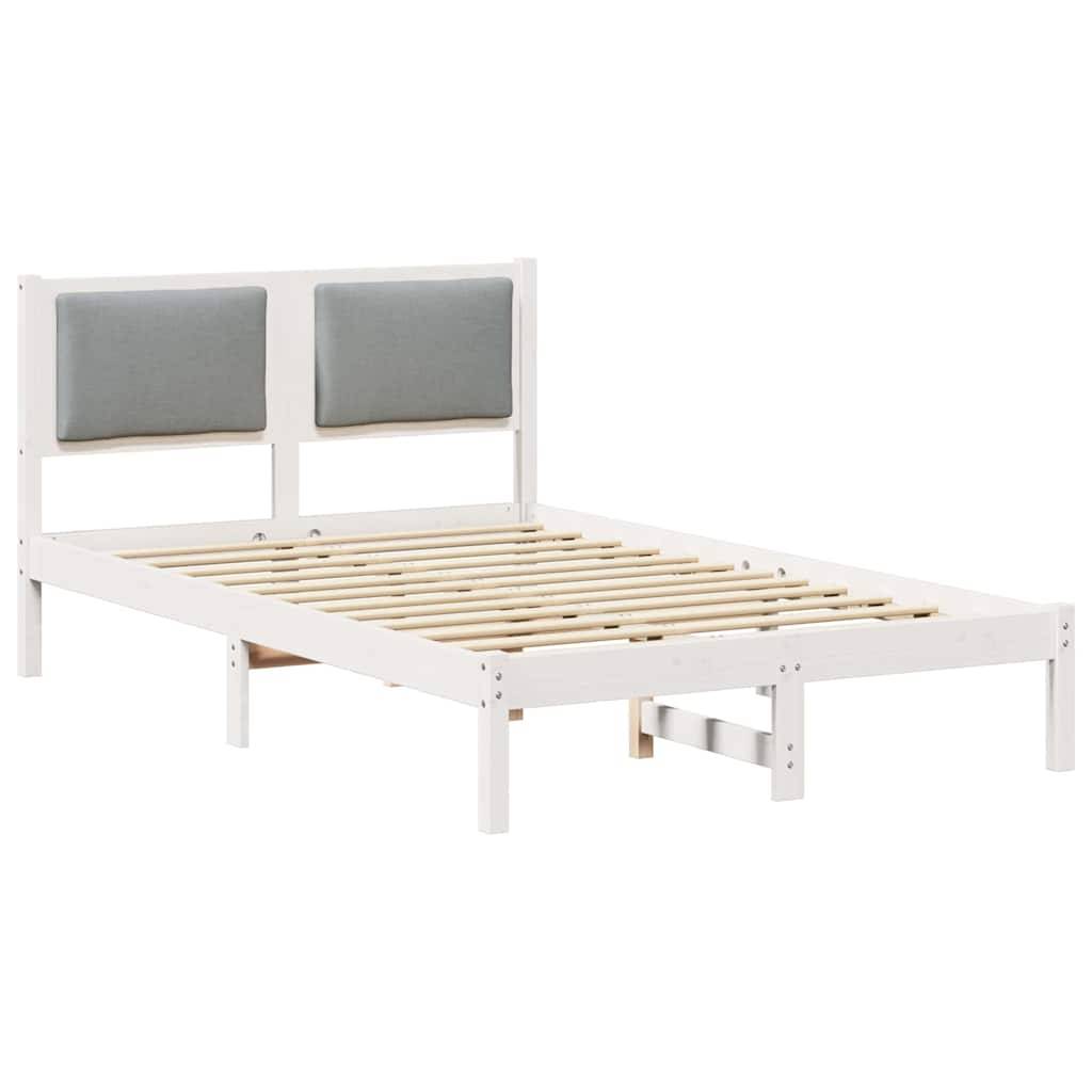 vidaXL Bettrahmen Hellgrau 120 x 200 cm Massives Kiefernholz