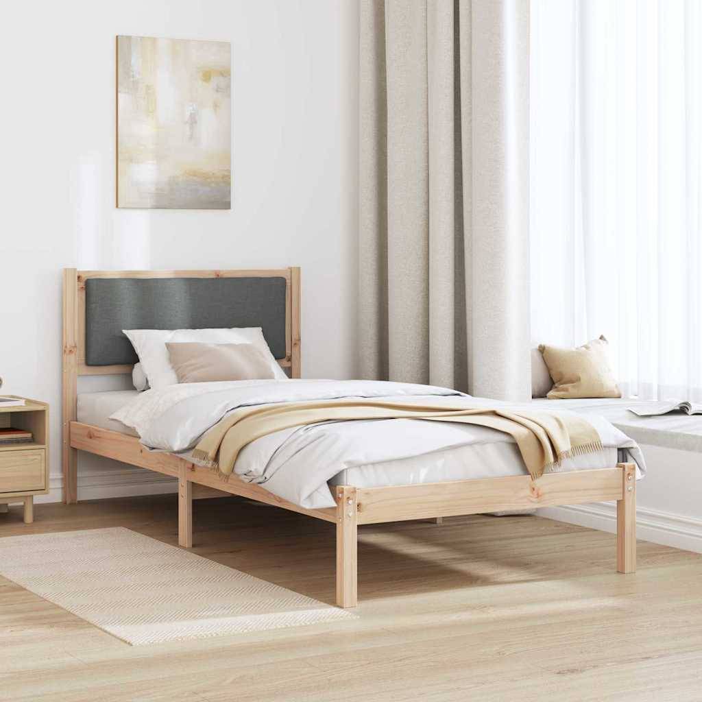 vidaXL Bettrahmen Dunkelgrau 100 x 200 cm Massives Kiefernholz