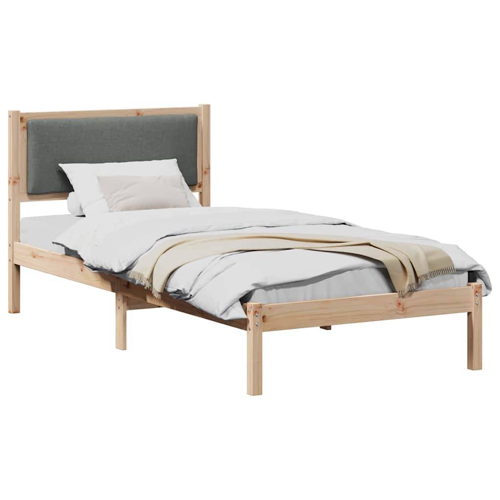 vidaXL Bettrahmen Dunkelgrau 100 x 200 cm Massives Kiefernholz