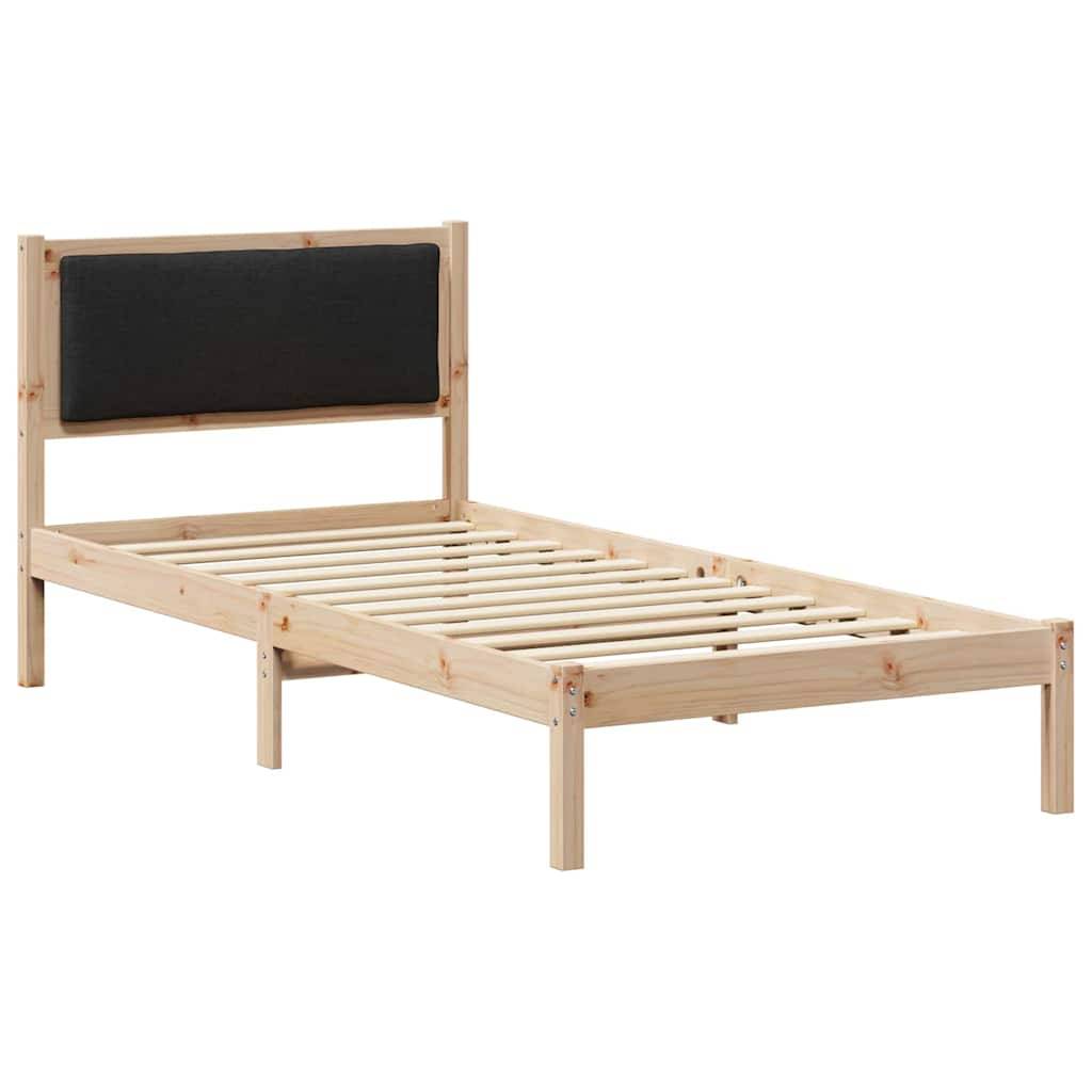 vidaXL Bettrahmen Schwarz 90 x 190 cm Massives Kiefernholz