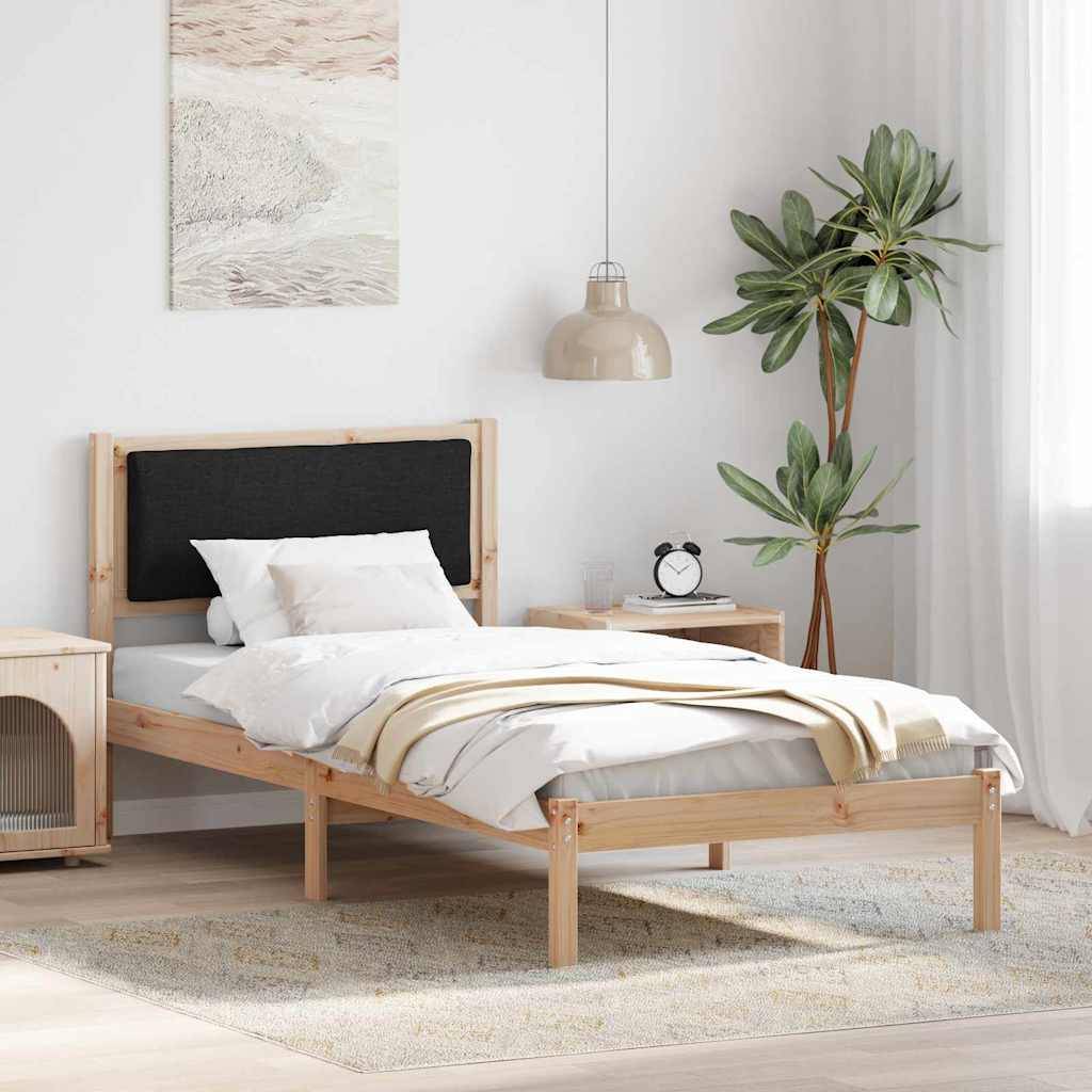vidaXL Bettrahmen Schwarz 90 x 190 cm Massives Kiefernholz
