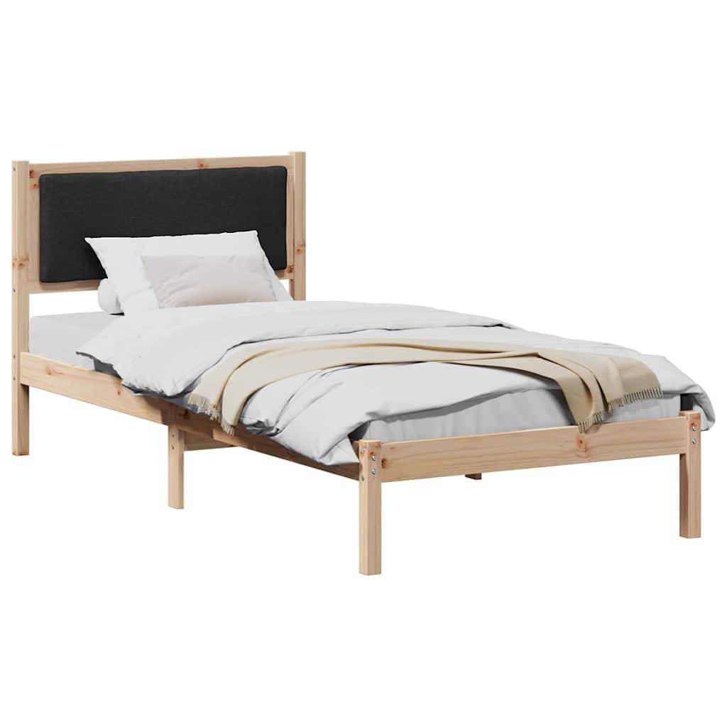 vidaXL Bettrahmen Schwarz 90 x 190 cm Massives Kiefernholz