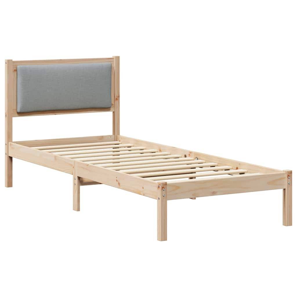 vidaXL Bettrahmen Hellgrau 80 x 200 cm Massives Kiefernholz