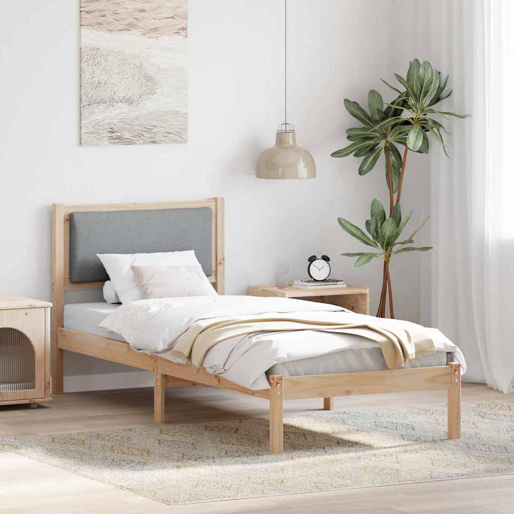 vidaXL Bettrahmen Hellgrau 80 x 200 cm Massives Kiefernholz
