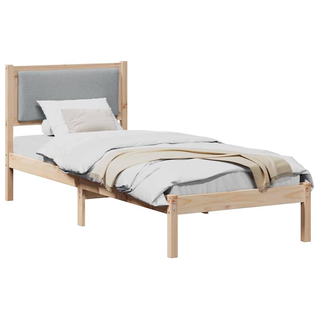 vidaXL Bettrahmen Hellgrau 80 x 200 cm Massives Kiefernholz