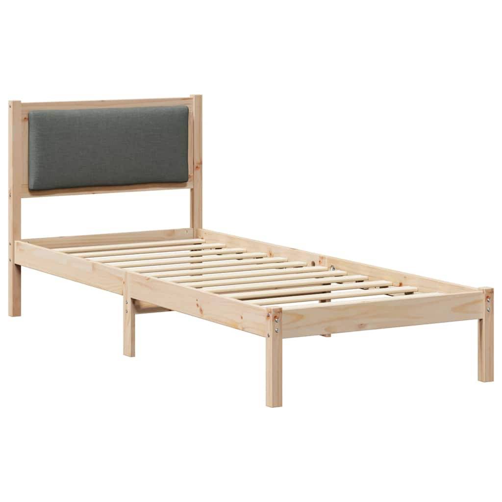 vidaXL Bettrahmen Dunkelgrau 80 x 200 cm Massives Kiefernholz