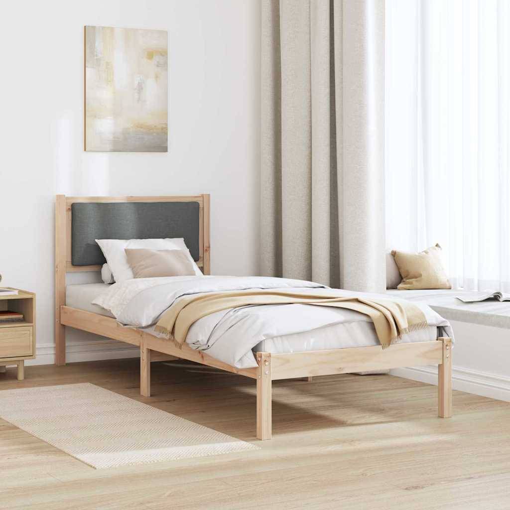 vidaXL Bettrahmen Dunkelgrau 80 x 200 cm Massives Kiefernholz