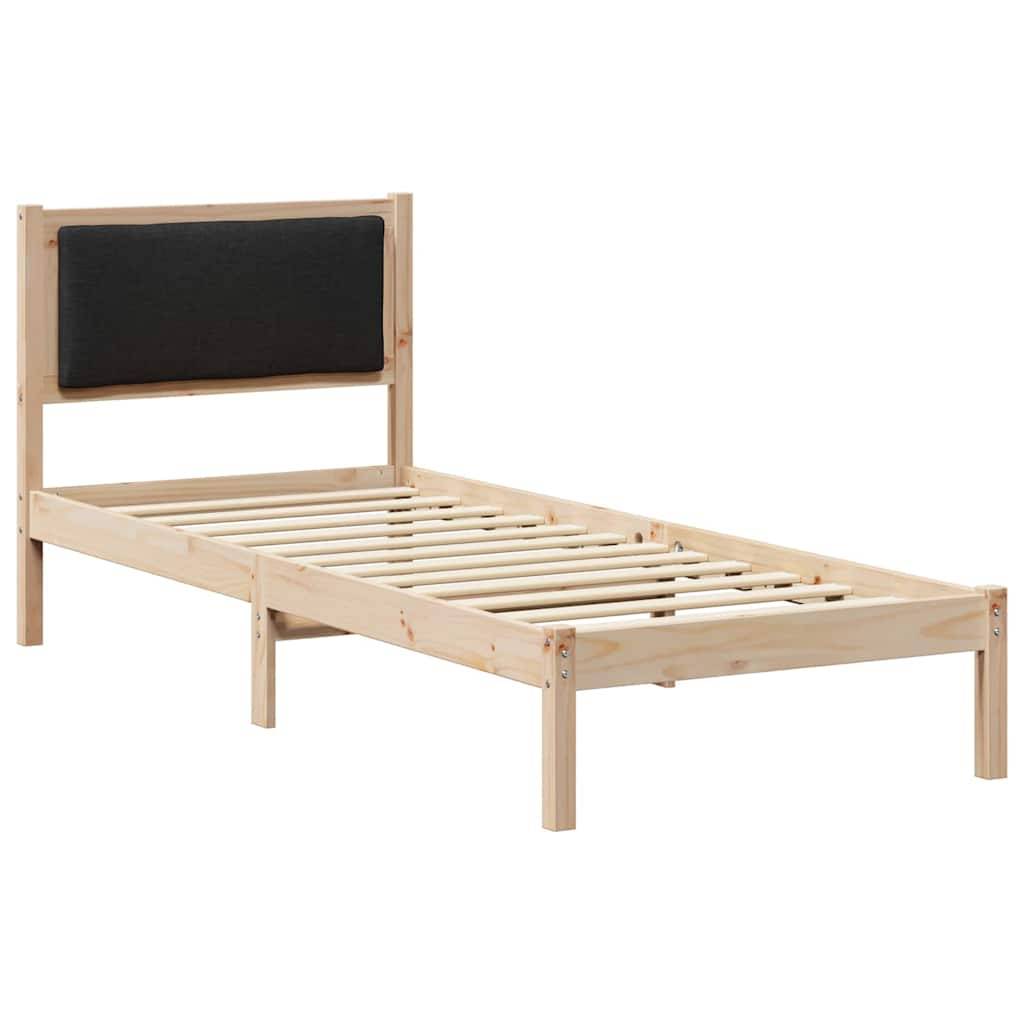 vidaXL Bettrahmen Schwarz 80 x 190 cm Massives Kiefernholz