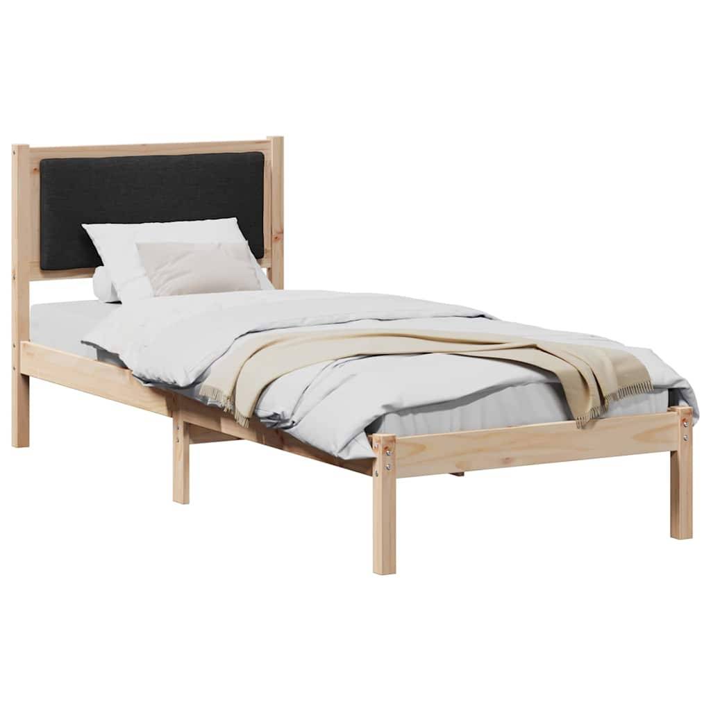 vidaXL Bettrahmen Schwarz 80 x 190 cm Massives Kiefernholz