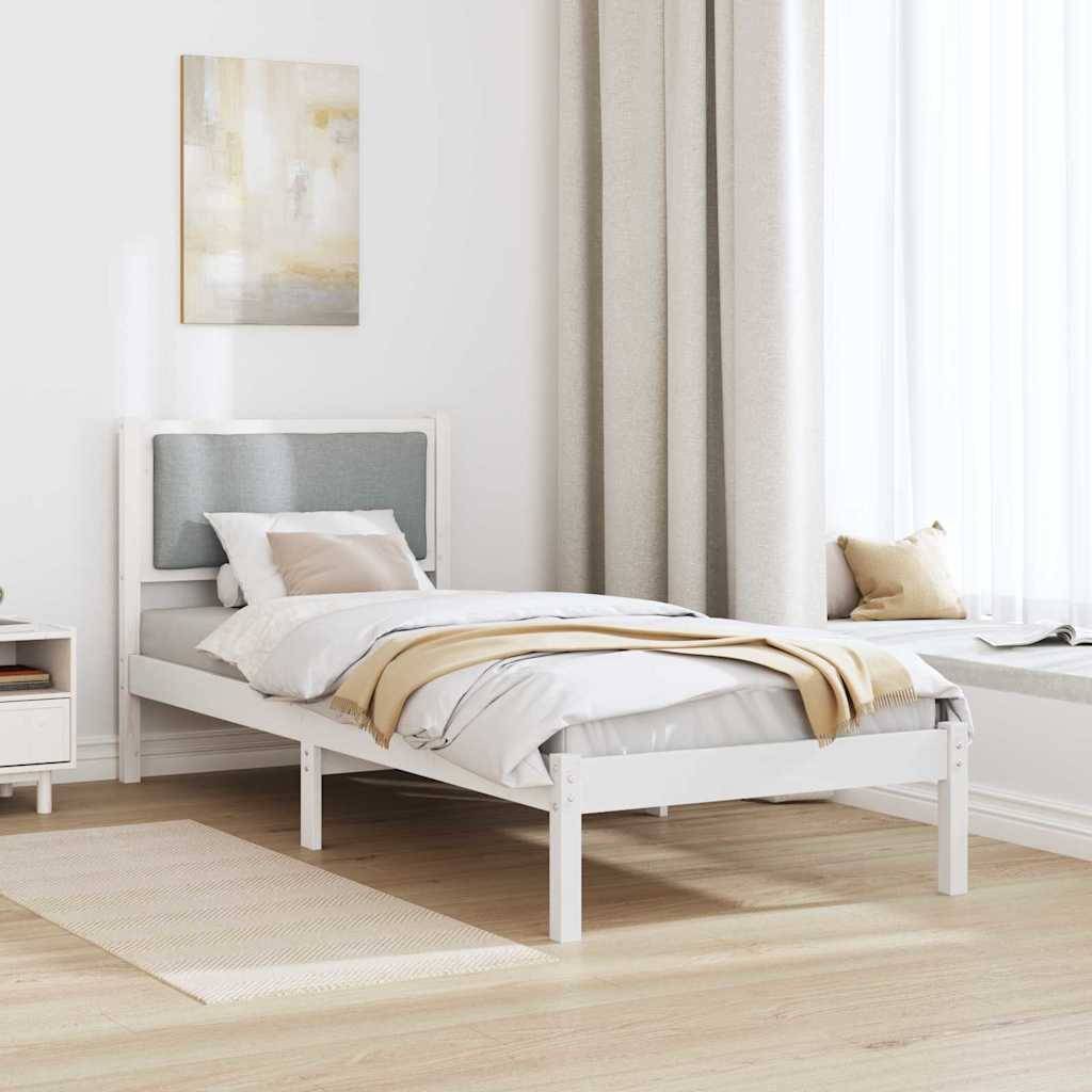 vidaXL Bettrahmen Hellgrau 80 x 200 cm Massives Kiefernholz