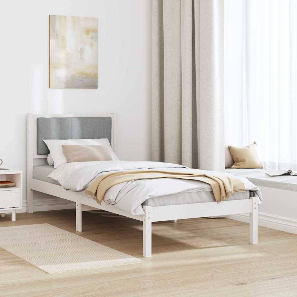 vidaXL Bettgestell mit gepolstertem Kopfteil Hellgrau 80 x 200 cm