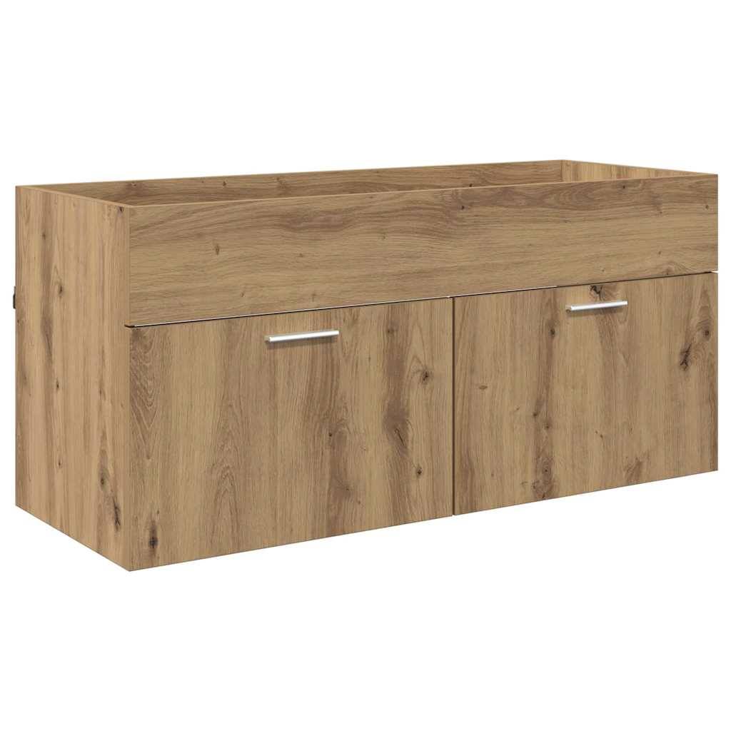 vidaXL Waschbeckenunterschrank mit Tür Artisan-Eiche Holzwerkstoff
