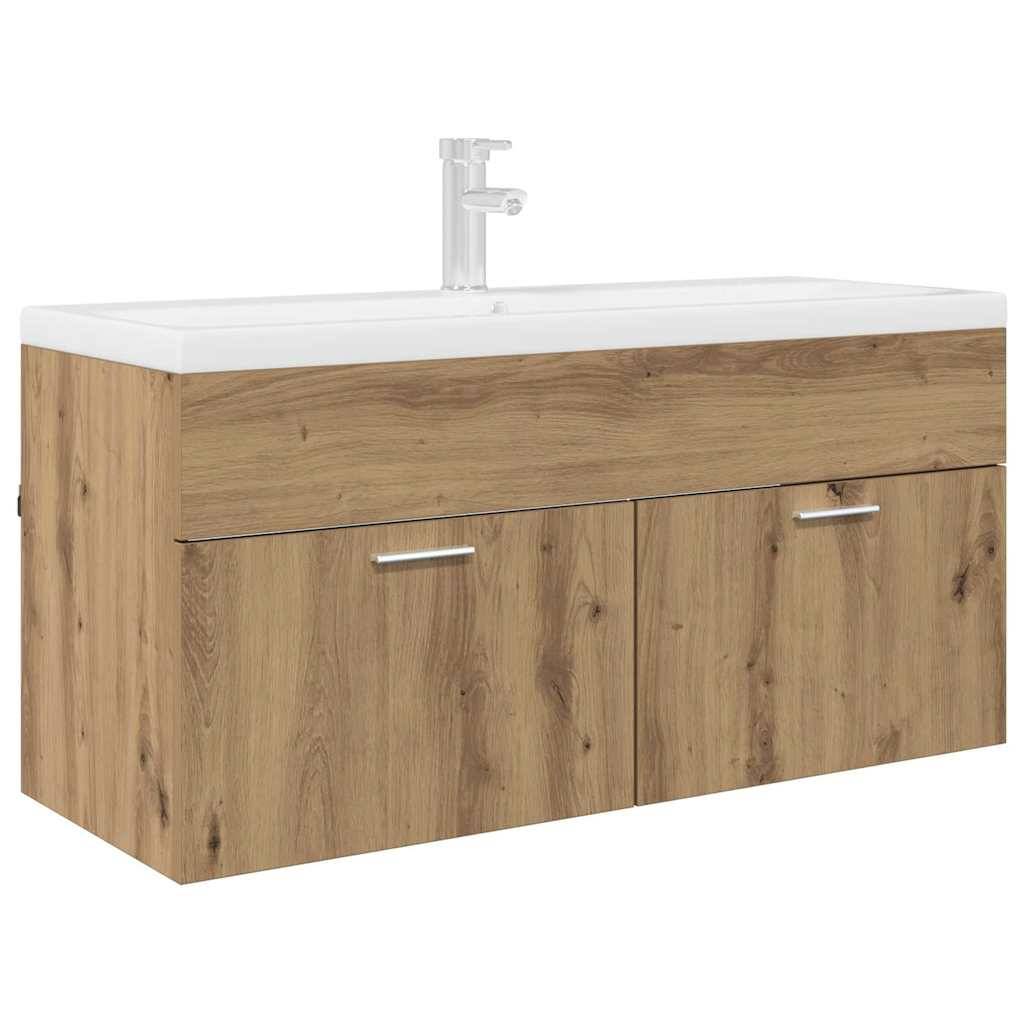 vidaXL Waschbeckenunterschrank mit Tür Artisan-Eiche Holzwerkstoff
